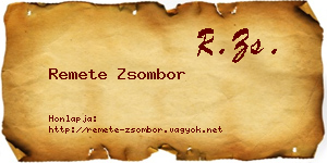 Remete Zsombor névjegykártya